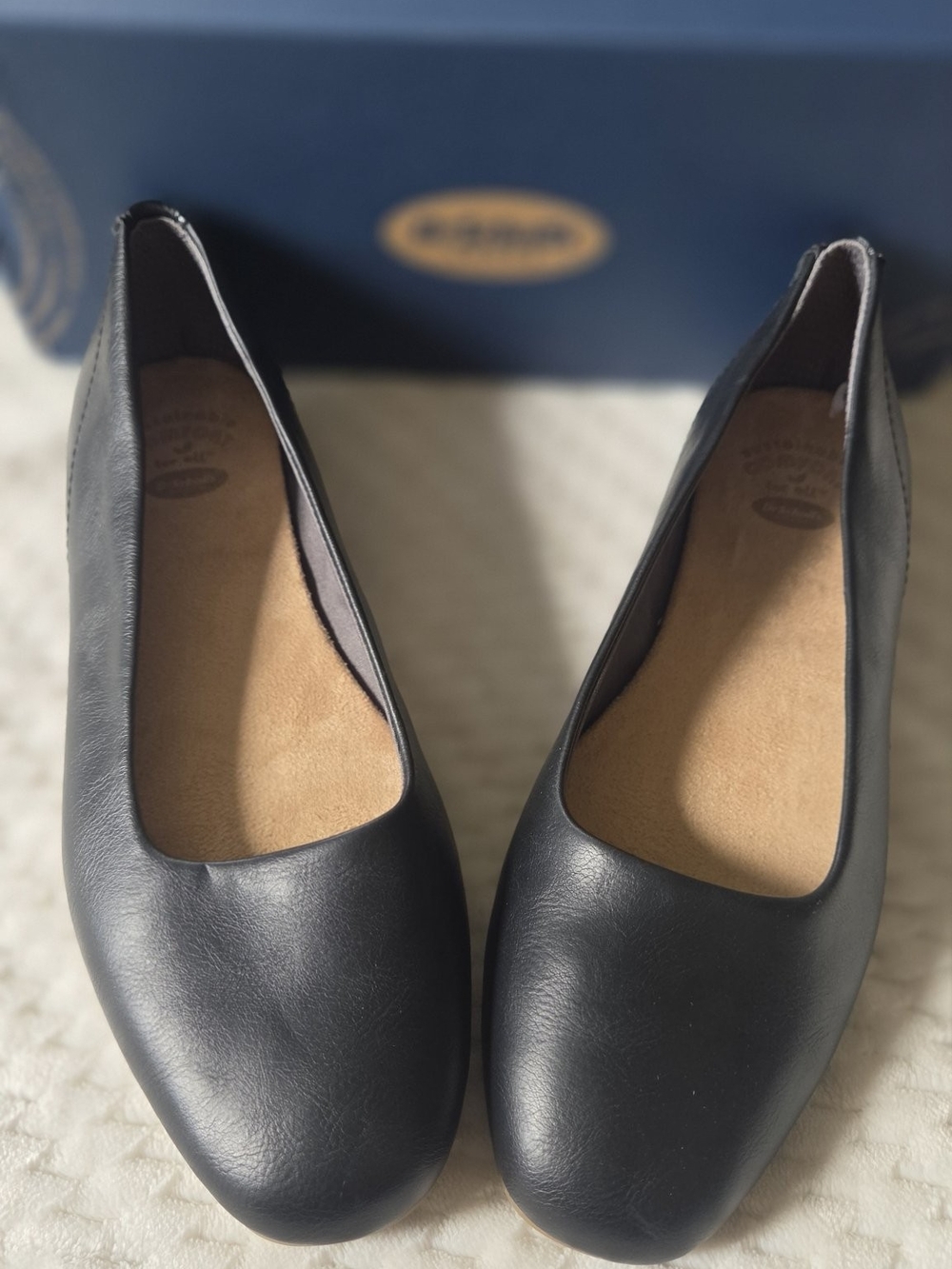 NIB Dr. Scholl's Wexley Ballet Flat Black Sustainable Comfort Size 8M